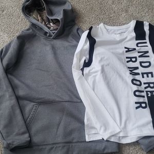 Under Armour shirt and hoodie